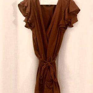 Bebe Brown Microsuede Romper